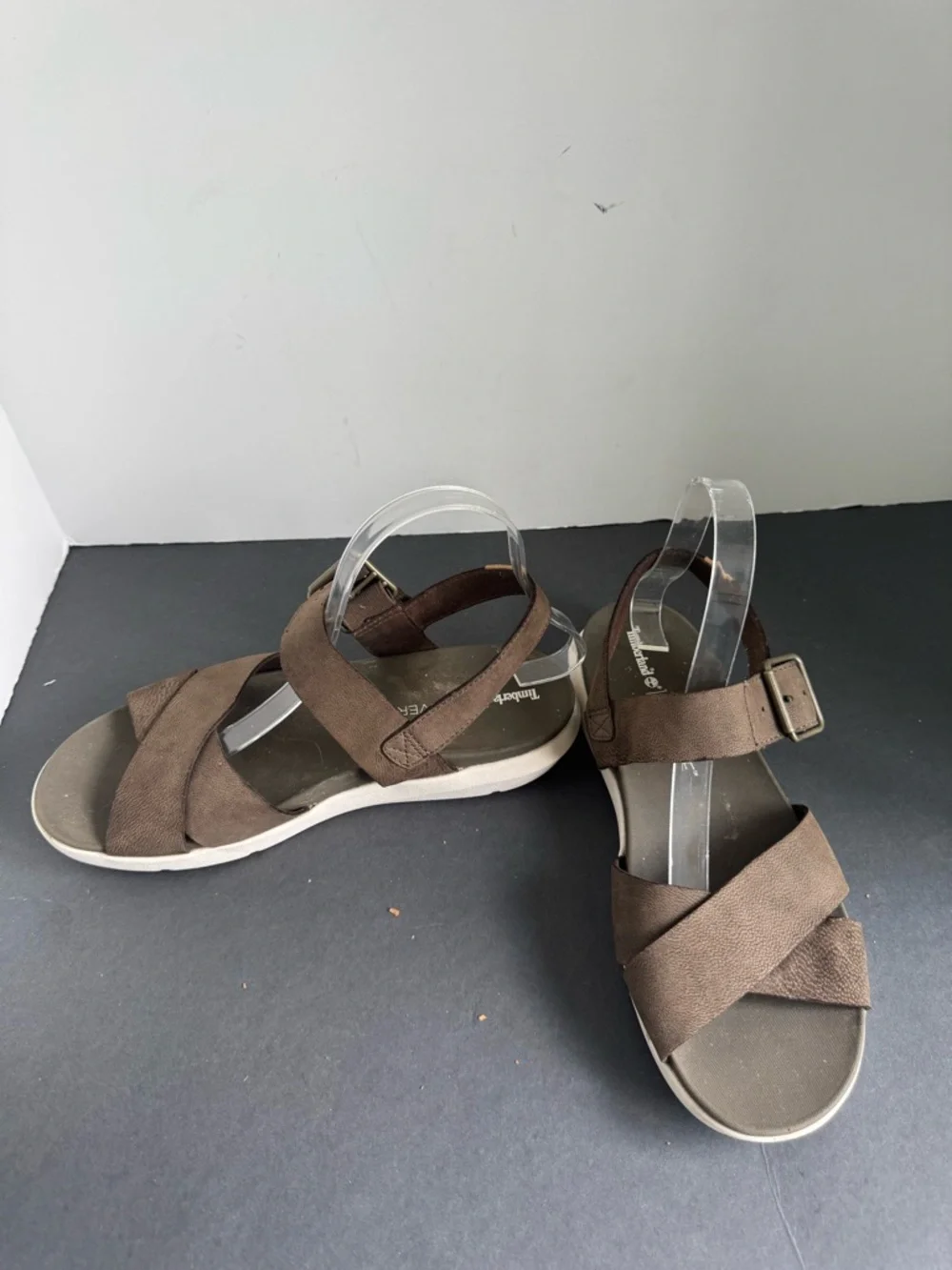 Timberland Women's Wilesport Brown/Green Leather Strap Sandals A1TSW. Size 8 - Picture 3 of 14